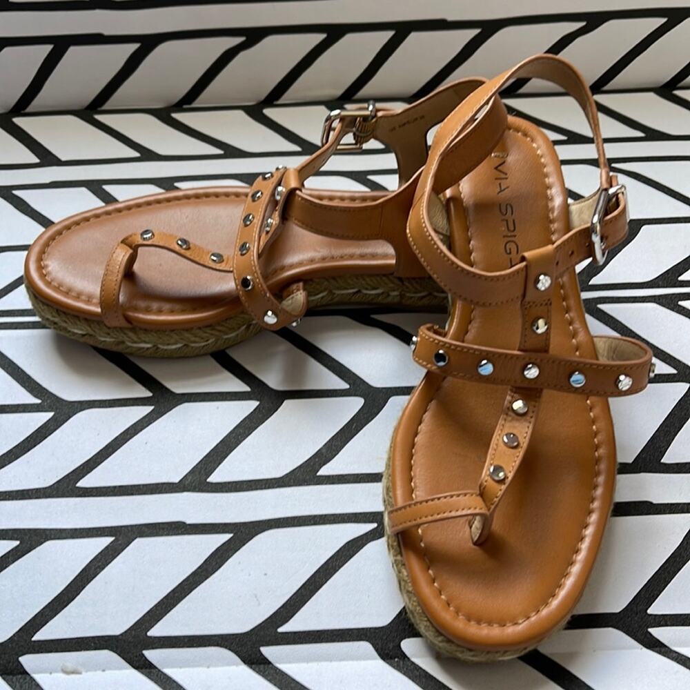 Via Spiga strappy studded espradrille sandals NWOT